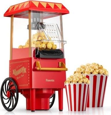 Reemix Popcornmaschine, Popcorn Maker für Zuhause, 2 Minuten schnelles, 1200W