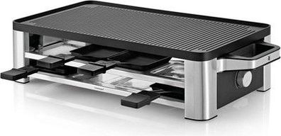 WMF Lono Raclette Grill mit Pfännchen und Schiebern, Raclette 8 Personen, 1500W