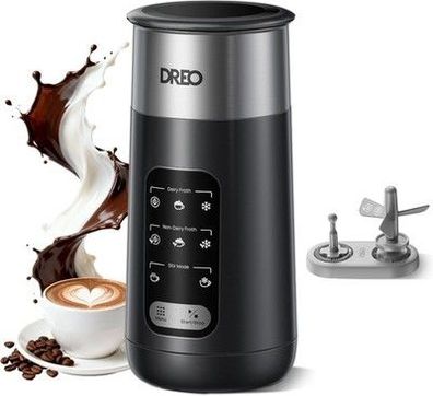 Dreo Milchaufschäumer, 8-in-1 Elektrischer Aufschäumer, 255.1 g/270ml, schwarz