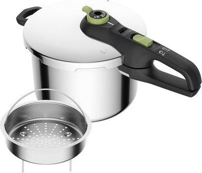 Tefal P2580702 Secure Trendy Schnellkochtopf 6 L mit Korb, 2-Stufen-Garregler