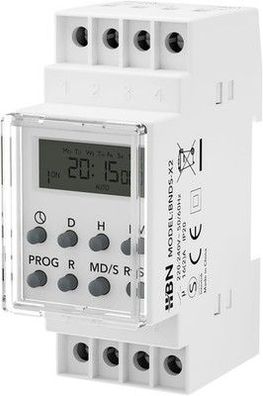 HBN Digitale Zeitschaltuhr für Hutschiene Schalttafeleinbau 3680W, 8 Programme
