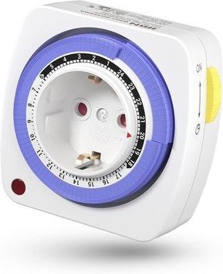 HBN Mechanische Zeitschaltuhr Steckdose, Tagesschaltuhr Analog, 15min, 16A/3600W