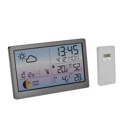 TFA Dostmann Digitale Wetterstation Funk mit Außensensor Luna Sky, 35.1169