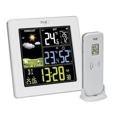 TFA Dostmann Digitale Funk Wetterstation mit Außensensor SUN2, 35.1174, weiß