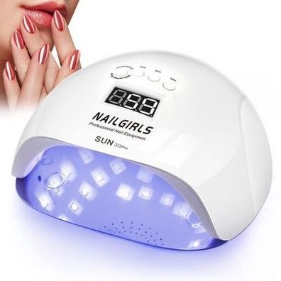 Nailgirls LED UV Lamp Nägel 150W Nail Lampe 4 Timer Auto Sensor LCD Display weiß