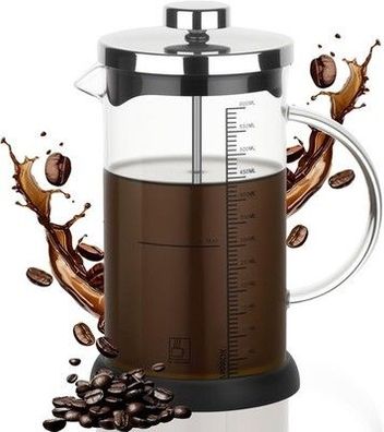 Lompyeu French Press, 600ml Kaffeekanne mit Permanent Edelstahl Filter, Kaffee