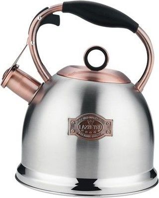 Flötenkessel Wasserkessel, 3L Edelstahl Pfeifkessel Für Induktionsherde, Silber