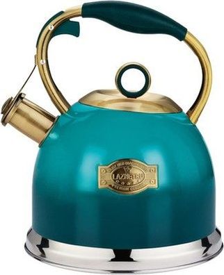 Flötenkessel Wasserkessel, 3L Edelstahl Pfeifkessel Für Induktionsherde, in Blau