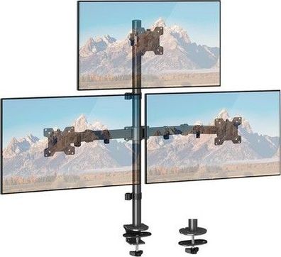 ELIVED Monitor Halterung 3 Monitore für 17-32 Zoll Bildschirme, 8kg pro Arm