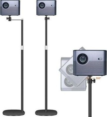 Beamer Ständer Projektor Halterung, 90-126cm mit 360° Winkelrotation, Schwarz