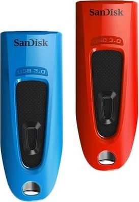SanDisk Ultra USB 3.0 Flash- Laufwerk 64 GB (SecureAccess Software) Blau/rot