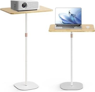 Polesto Stehpult Höhenverstellbar Schreibtisch mit 46–120cm Laptop Ständer, weiß