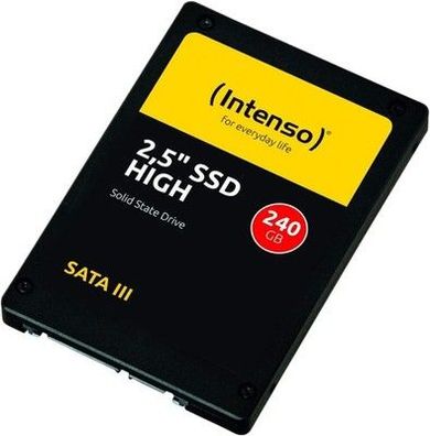 Intenso Interne 2,5" SSD SATA III High, 240 GB, 520 MB/sek, Festkörper-Laufwerk