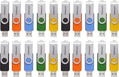 Intenso Basic Line USB 2.0 Stick Set – 20x 4GB High Speed Speichersticks, Stick