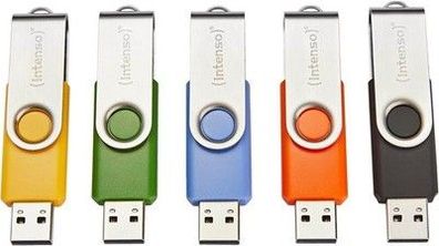 Intenso Basic Line 5X 32 GB USB-Sticks USB 2.0 mit Beschriftungsetiketten, bunt