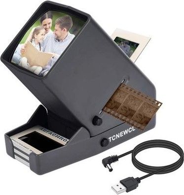 Tcnewcl LED Diaprojektor Alte Dias, Diabetrachter für 35mm Dias Film & Negativ