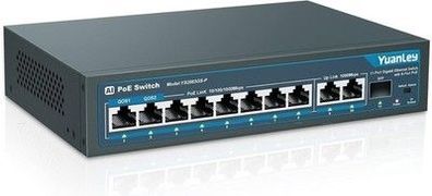 YuanLey 11 Port Gigabit PoE Switch, 8 PoE+ Port 1000 Mbit/s, 2 Gigabit Uplink
