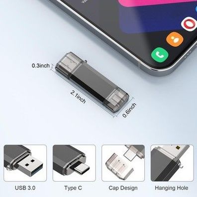 USB C OTG Stick 128GB RAOYI USB 3.0 Type C Stick Dual USB Speicherstick 2-IN-1