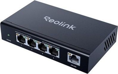 Reolink Hochgeschwindigkeits- & Stabilitäts-PoE-Switch mit 4 + 1 Ports 65W Adapter