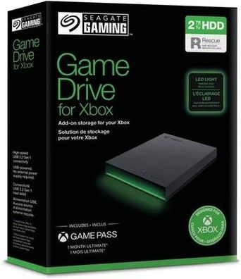 Seagate Game Drive Xbox 2TB, Tragbare Externe Festplatte, 2.5 Zoll, USB 3.0