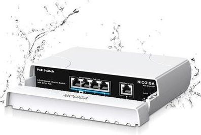 Wasserdichter 4-Port Gigabit PoE Switch mit 4 Port PoE+@78W + 1000Mbps Uplink
