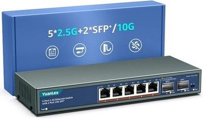 7 Port 2.5G Umanaged Ethernet Switch, 5 x 2.5G Base-T Ports, 2 x 10G SFP