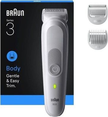 Braun Bodygroomer Series 3 Elektrischer Körper-Rasierer Herren, 3 Zubehörteile
