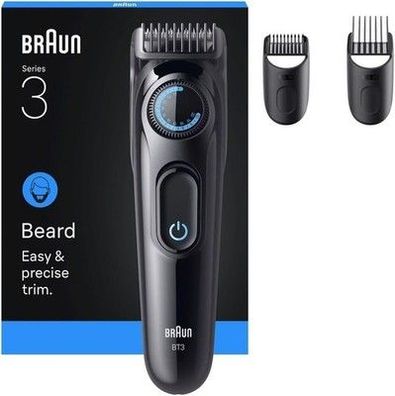 Braun Barttrimmer Series 3, Elektrischer Bartschneider Herren mit 3 Zubehörteile