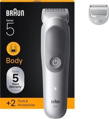 Braun Bodygroomer Series 5, Elektrischer Körperrasierer Herren, 2 Zubehörteile