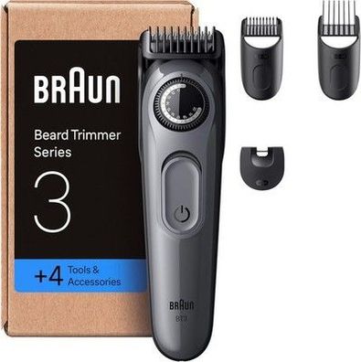 Braun Barttrimmer Series 3, Elektrischer Bartschneider Herren, 4 Zubehörteile