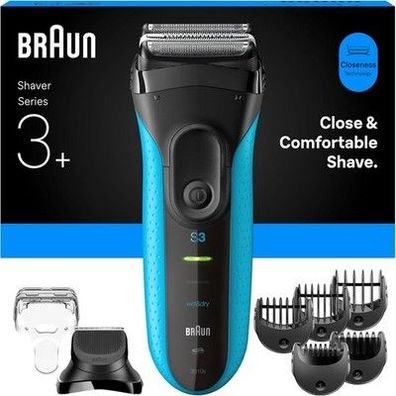 Braun Series 3+ Elektro-Rasierer Herren, Rasierapparat mit 3 Flexiblen Klingen