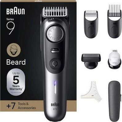 Braun Barttrimmer Series 9, Elektrischer Bartschneider Herren mit 7 Barber-Tools
