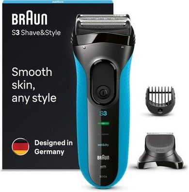 Braun Series 3 Rasierer Herren, 3-in-1-Elektrorasierer, Barttrimmer, 5 Aufsätze
