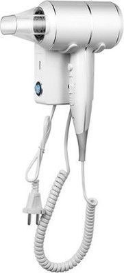QL Haartrockner Ionen mit Wandhalterung und USB-Steckdose, Föhn mit 2000 W, weiß