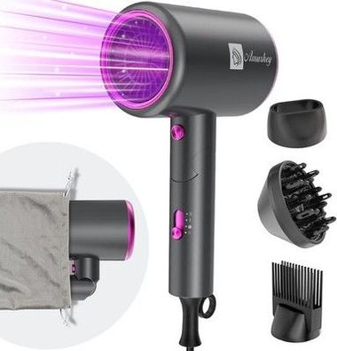 Haartrockner Ionen 2400W, Föhn Fön mit Stylingdüse & Diffusor & gerade Düsen