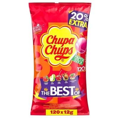 Chupa Chups The Best of Lollipop, Beutel enthält 120 Lollis in 5 Sorten, 120x12g