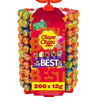 Chupa Chups Lutscher-Rad, Lollipop-Ständer, 200 Lollis, Aufsteller, 5 Sorten