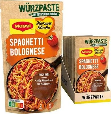 MAGGI Herzensküche Spaghetti Bolognese, Würzpaste für Spaghetti Bolognese 10x85g
