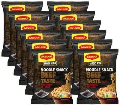 MAGGI Magic Asia Instant Nudel Snack Rind, asiatisches Fertiggericht, 12er Pack