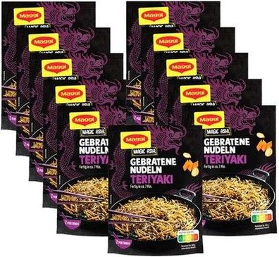 MAGGI Magic Asia Gebratene Nudeln Teriyaki, Fertiggericht 11er Pack (11 x 126g)