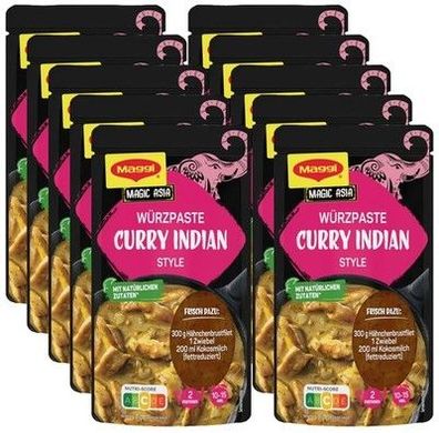 Maggi Food Travel Würzpaste Curry Indian Style (Vegetarisch) 10er Pack (10x 65g)