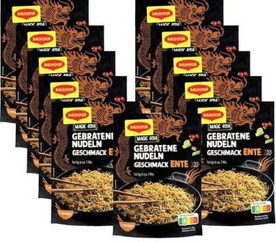 MAGGI Magic Asia Gebratene Nudeln Geschmack Ente, Fertiggericht, 11 x 119 g