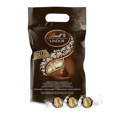 Lindt LINDOR Schokoladen Kugeln extra dunkel | ca. 80 Kugeln, 70% Kakao, 1 kg