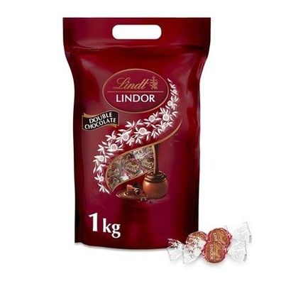 Lindt LINDOR Schokoladen Kugeln Double Chocolate 1 kg Beutel wiederverschließbar