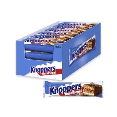 Knoppers Nuss-Riegel – (24 x 40g) – Schokoriegel mit Milch- und Nugatcreme
