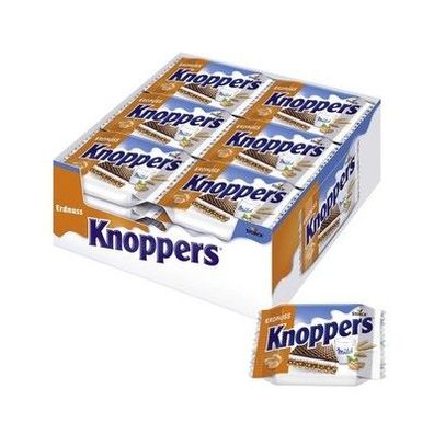 Knoppers Erdnuss – 24 x 25 g Gefüllte Waffelschnitten mit Milch- & Erdnusscreme