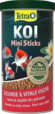Tetra Pond Koi Mini Sticks - Koi-Futter für farbenprächtige Fische - 1 L Dose