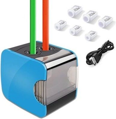 Oladwolf Elektrisch Anspitzer, Automatischer Bleistiftanspitzer mit Zwei Löchern
