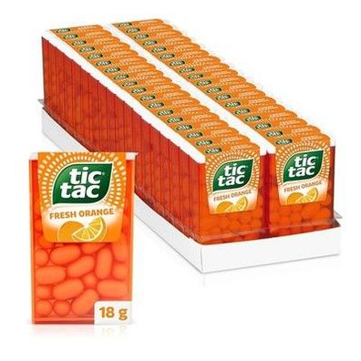 Tic tac fresh orange – Fruchtige Dragees mit Orangengeschmack – 36 x 18 g