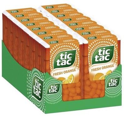 Tic tac Orange – Dragees mit Orangen-Geschmack – 16 x 54 g Packungen